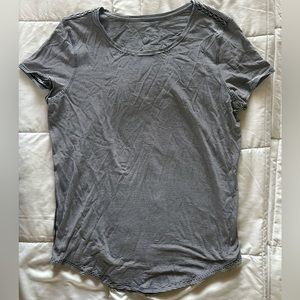 Lululemon Black and White Striped Love Crewneck T-Shirt